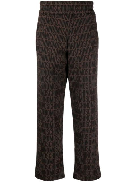 Moschino logo-jacquard straight-leg trousers