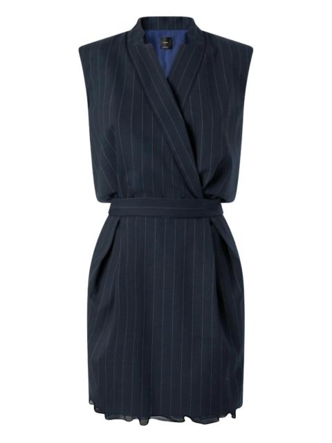 PINKO pinstripe wrap mini dress