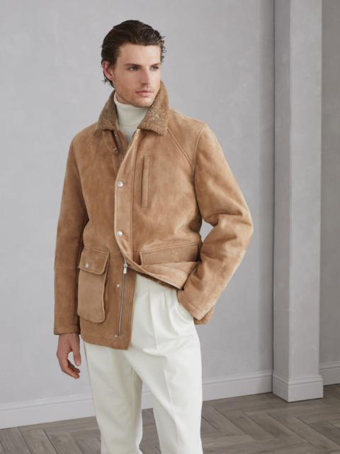 Brunello Cucinelli Suede shearling field jacket