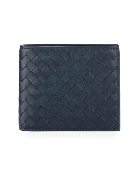Bottega Veneta Bottega Veneta Basic Bifold Wallet Woven Navy