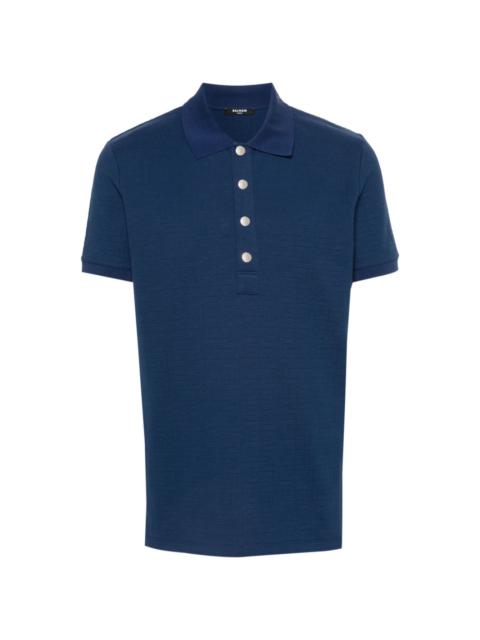 monogram-jacquard cotton polo shirt
