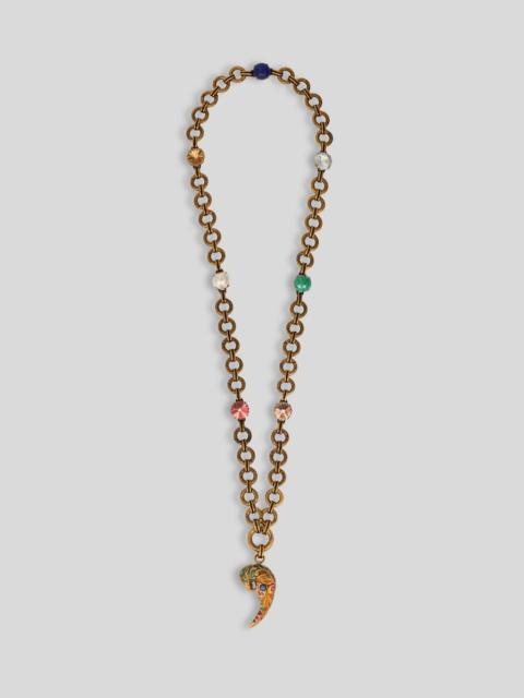 Etro NECKLACE WITH PAISLEY PARROT AND CRYSTALS