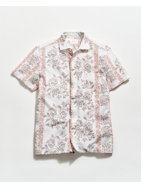 Billy Reid Short Sleeve Textural Tropical Roses Treme Shirt