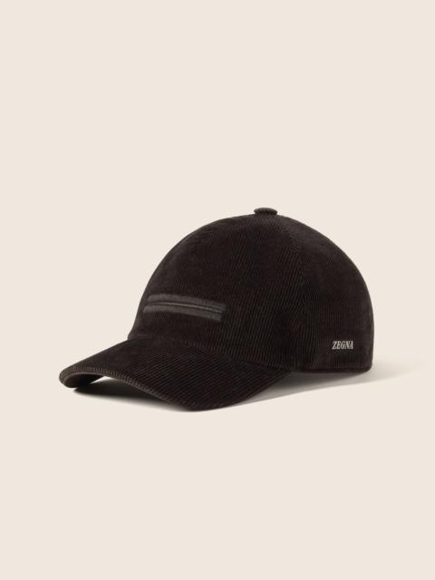 ZEGNA DARK BROWN CASHCO BASEBALL CAP