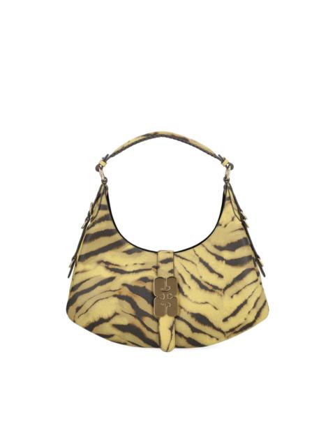 GANNI tiger-pattern buckle shoulder bag