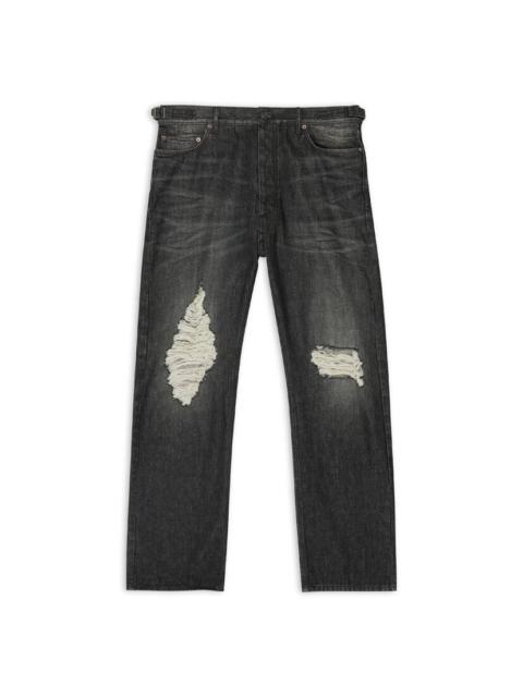 BALENCIAGA Men's Relaxed Fit Rips Pants in Black