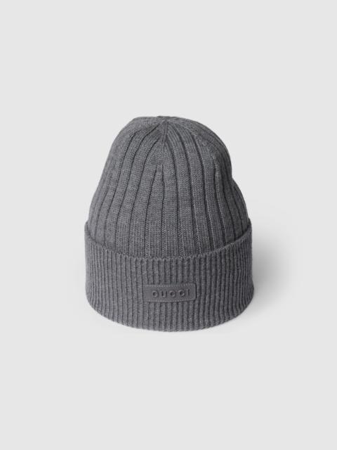 Rib knit wool hat