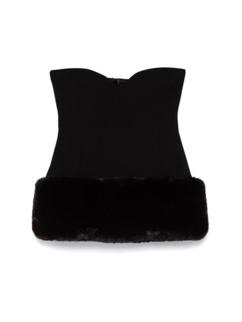 faux-fur trim corset