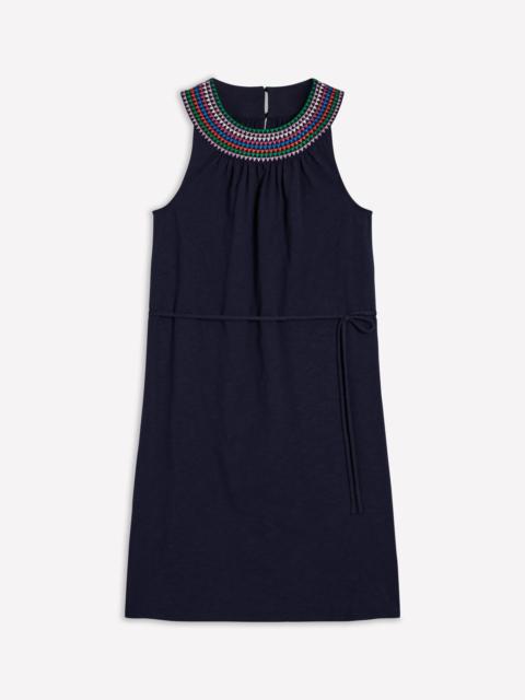 BODEN Eleni Embroidered Short Dress-Navy