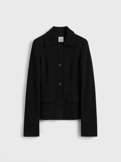 TOTEME Raw hem cotton jacket black