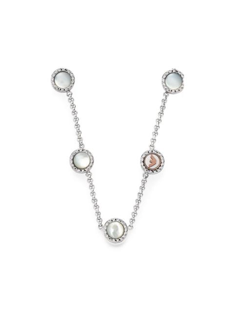 EMPORIO ARMANI mother-of-pearl logo-plaque necklace