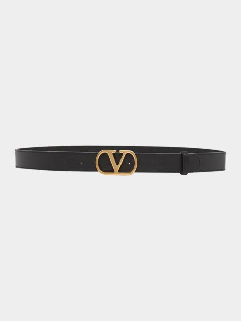 Valentino VLogo Signature Cut-to-Size Leather Belt, 30MM