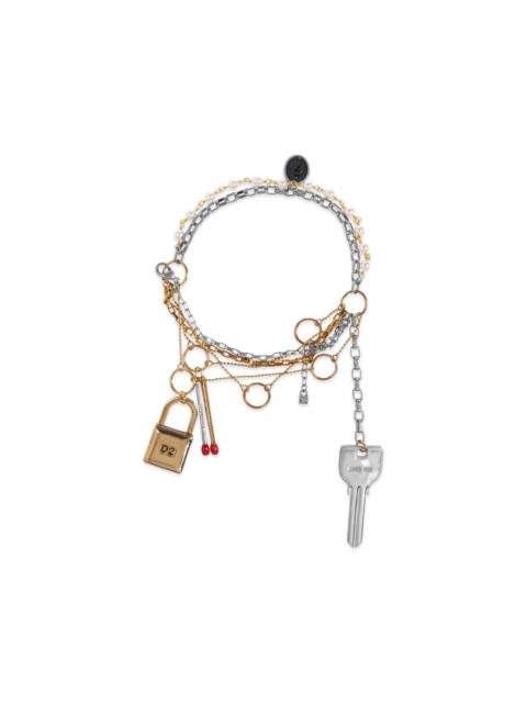DSQUARED2 charm-detail multi-chain bracelets