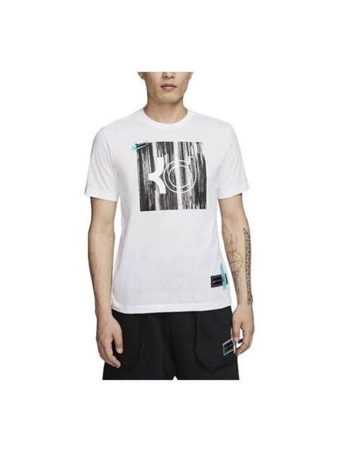 Nike Men's Nike Casual Sports Printing Round Neck Short Sleeve White T-Shirt DD9276-100