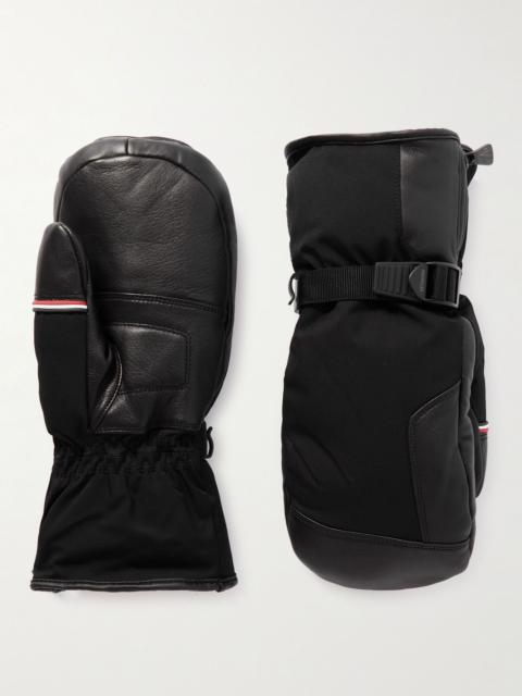 Moncler Grenoble Logo-Appliquéd Leather-Trimmed Ski Mittens Black