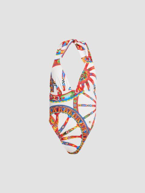 Dolce & Gabbana Women's St. Carretto Halter One-Piece Swimsuit - Carretto