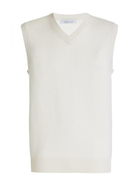 GABRIELA HEARST Fielding Knit Vest in Ivory Cashmere