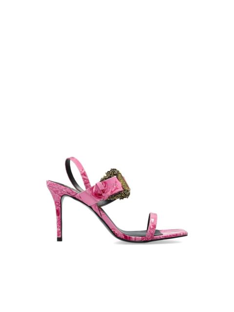 VERSACE JEANS COUTURE Emily buckle patterned heeled sandals