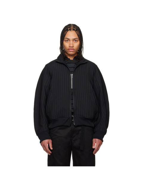 Black Matelasse Twill Jacket