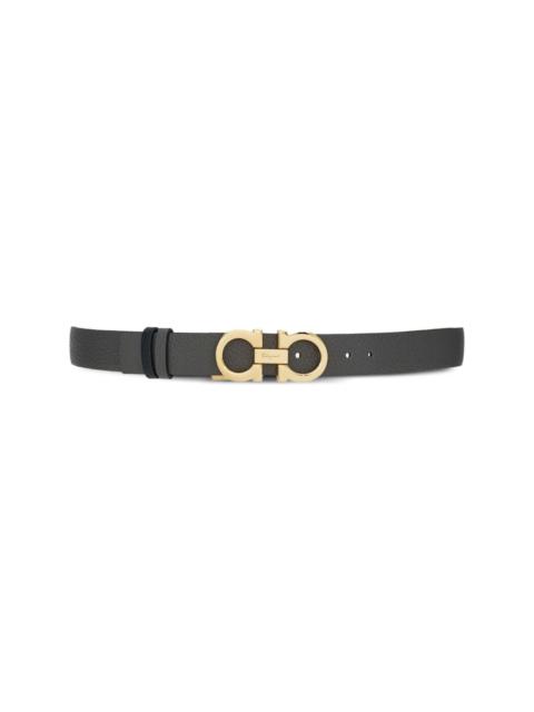 Gancini-buckle reversible leather belt