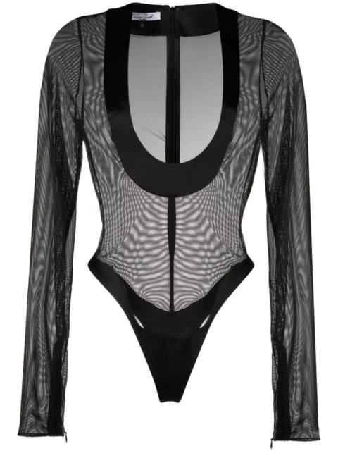 LaQuan Smith satin-trim bodysuit
