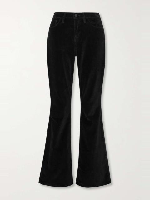 Le High Flare cotton-blend velvet pants