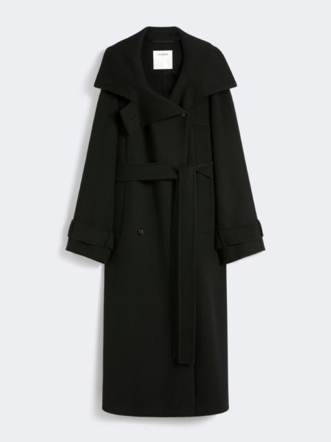 Double-faced pure wool trench coat - RUNWAY - BLACK