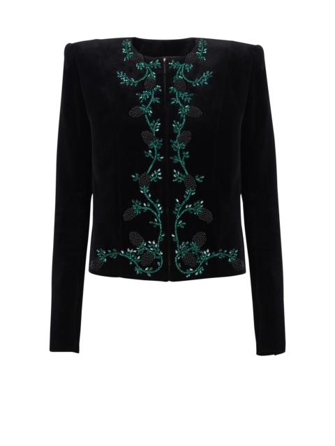 Balmain Blackberry embroidered velvet jacket