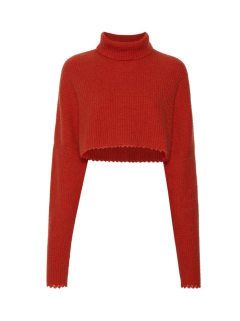 Airy Cashmere Cropped Turtleneck