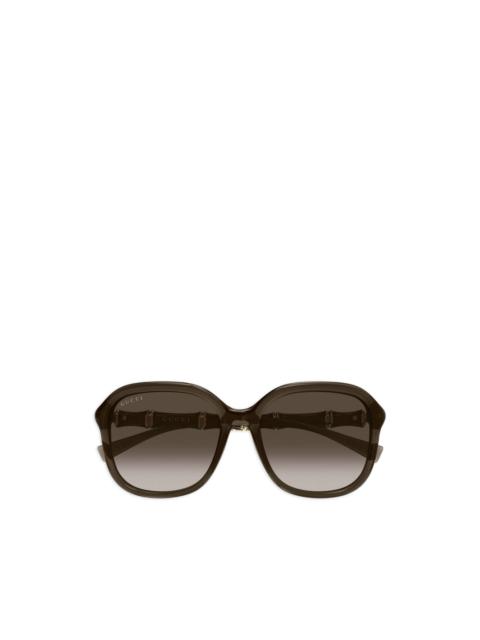 GUCCI Bamboo-detail round-frame sunglasses