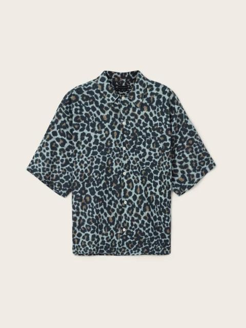 ALLSAINTS SILESIA SHORT SLEEVE LEOPARD PRINT SHIRT
