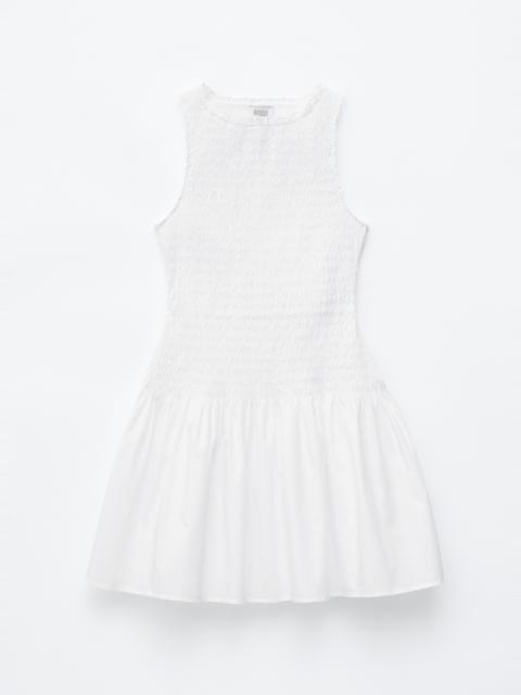 & Other Stories Smocked Cotton Poplin Mini Dress