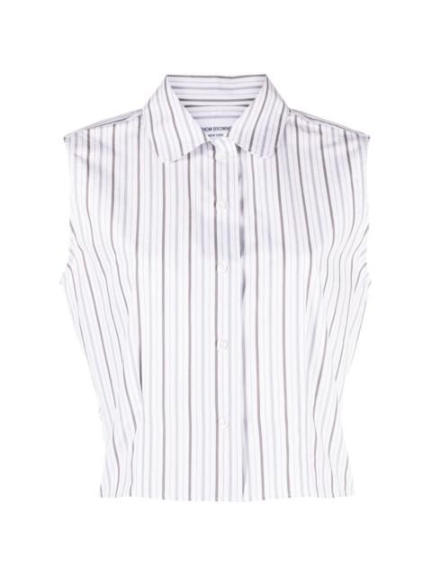 striped sleeveless poplin shirt
