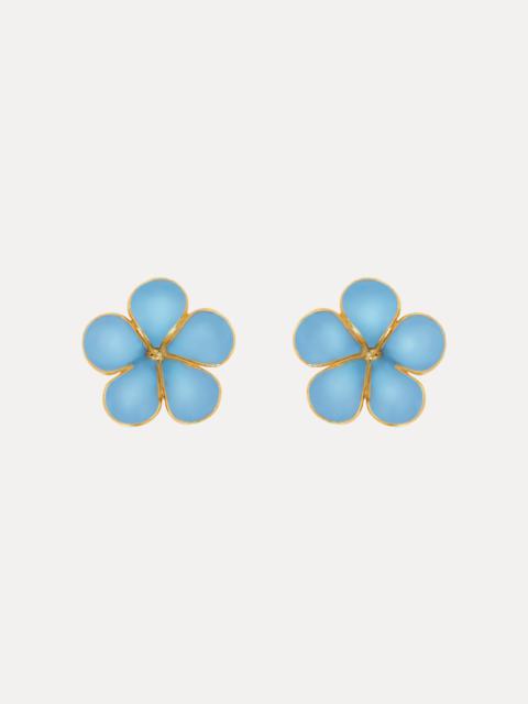Oscar de la Renta ENAMEL FLOWER STUD EARRINGS