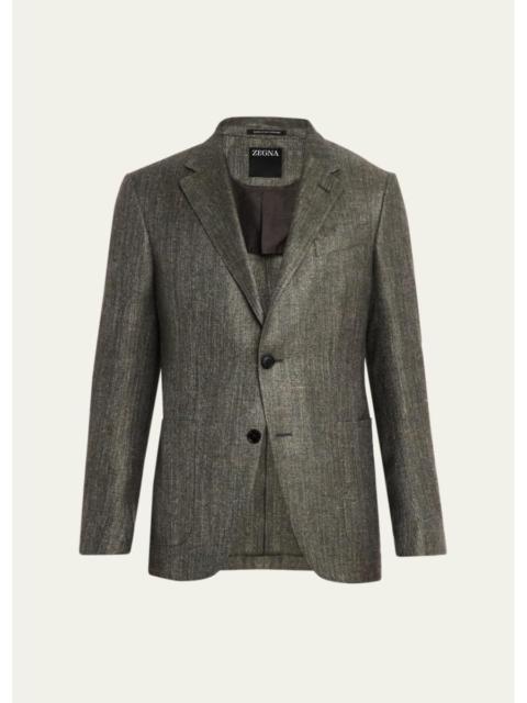 ZEGNA Men's Silk-Cotton Twill Single-Breasted Sport Coat