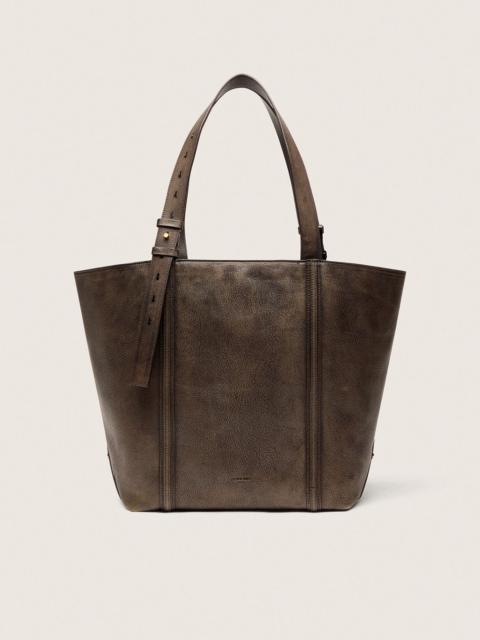 Golden Goose 24/7 East West Bag in dark brown distressed leather