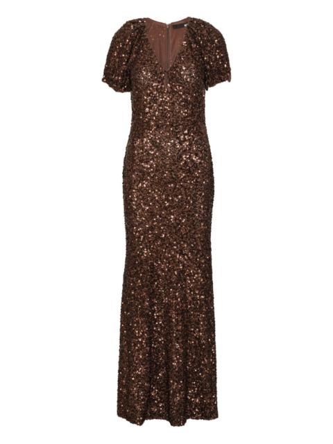 ROTATE sequins V-neck maxi dress