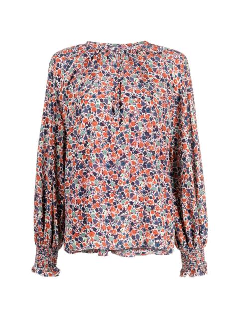 La DoubleJ Eve floral-print silk blouse