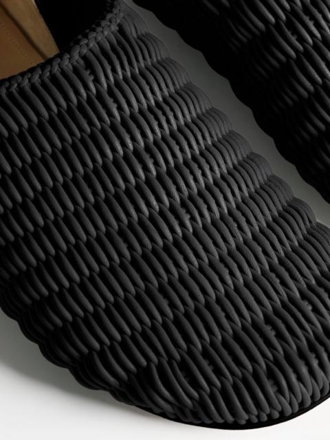 JW Anderson MENS SLIPPER MULES IN BLACK WOVEN LEATHER