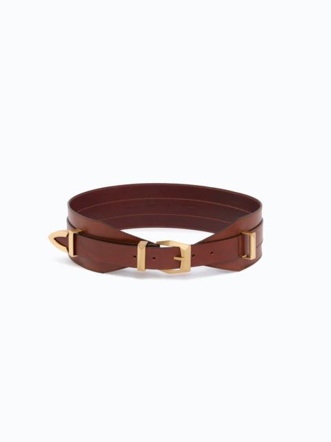 PINKO LAYERED LEATHER BELT, 7 CM