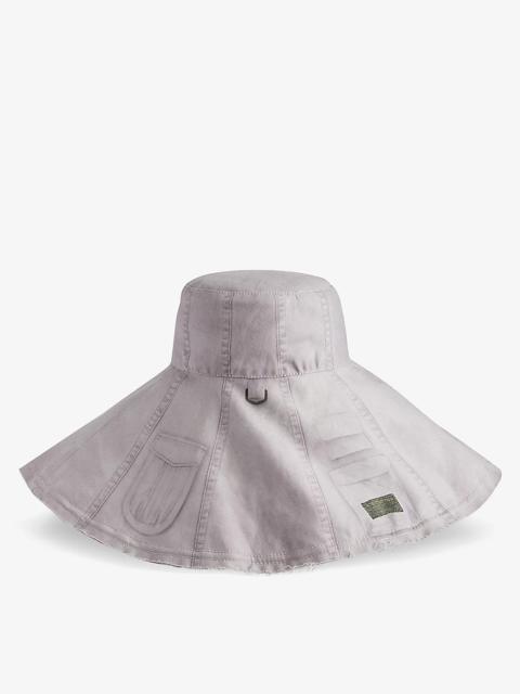 Holtz wide-brim reversible cotton bucket hat
