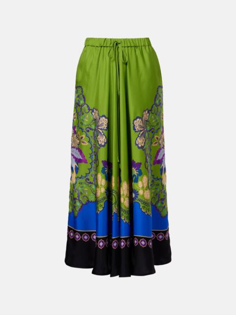 La DoubleJ Printed silk midi skirt