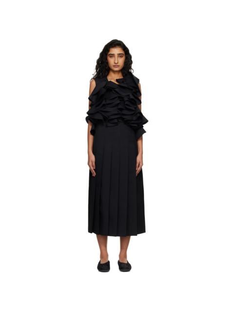 Comme Des Garçons Black Twill Midi Dress