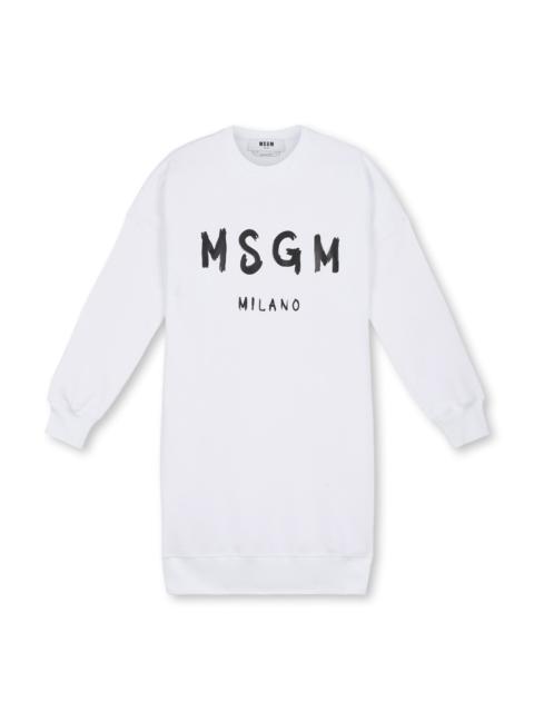 MSGM Cotton dress with brushed logo