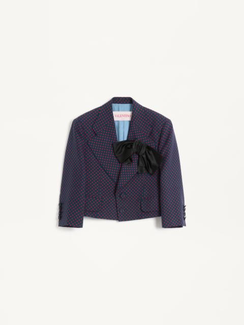 Valentino SHANTUNG JACKET WITH PLUSDEPOIS PRINT WITH BOW