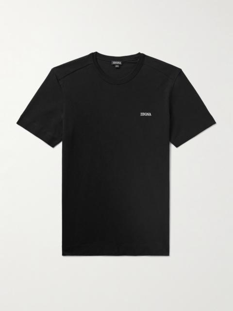 ZEGNA Slim-Fit Logo-Embroidered Cotton-Jersey T-Shirt