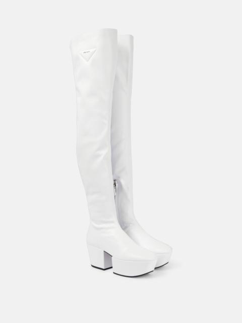 Prada Faux leather over-the-knee boots