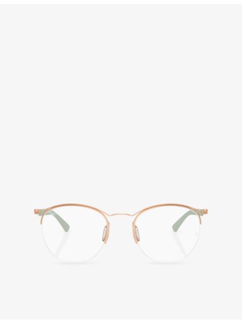 Ray-Ban RX7553 Round-Frame Metal Optical Glasses