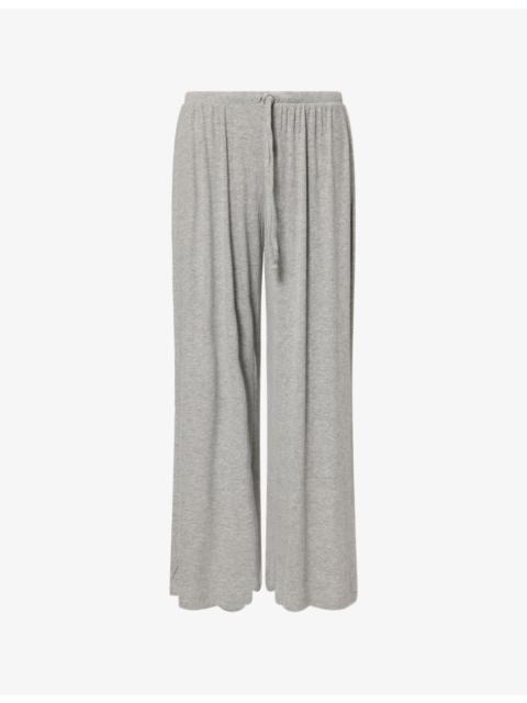 eberjey Dream V-Neck Jersey-Rib Wide Leg Trousers