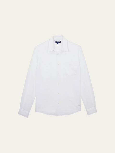 Vilebrequin Men's Cotton-Linen Solid Sport Shirt